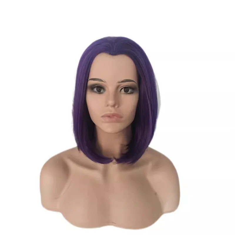 X-Men black to purple bobo cut cosplay anime short straight hair