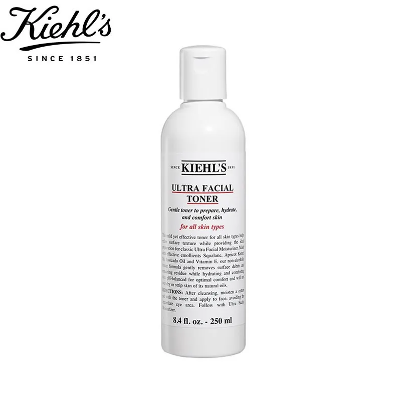 Tónico Hidratante Facial Ultra Facial de Kiehl's, 250 ml, 40 ml, Tónico Facial Hidratante de Hidratación Profunda para Piel Seca, Hidratación Duradera