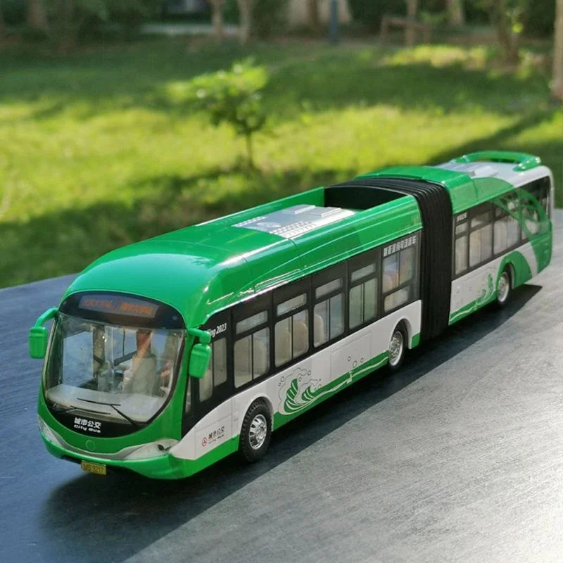 관절형 이중 섹션 버스 자동차 모델 소년을 위한 소리와 빛 컬렉션 장난감을 당겨라