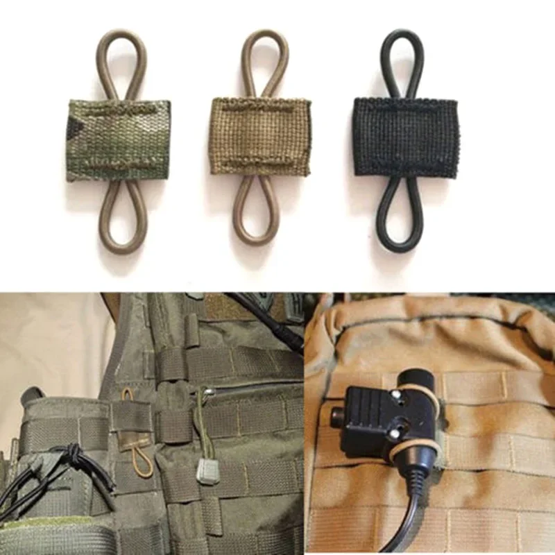 Tactical Molle Ribbon Buckle Binding Retainer for PTT Antenna Stick Pipe 3 PCS (one Lot)