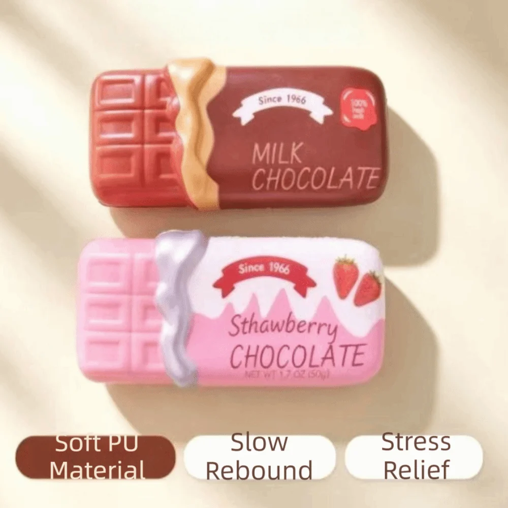 Release Hand Strawberry Chocolate Squeeze Toy Relax Gift Stretch Chocolate Stick Squeezing Toy Elastic Sensory