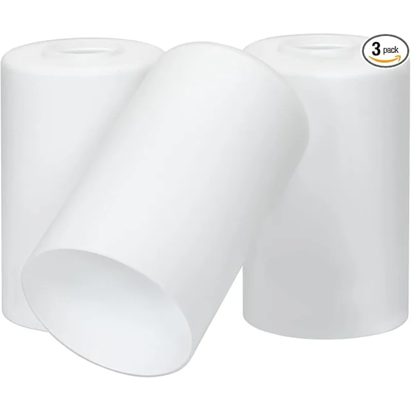 Pendant Light Glass Shade Replacement w/Frosted Cylinder Design (Set of 3), Bathroom Vanity Light & Chandelier Glass Upgrade