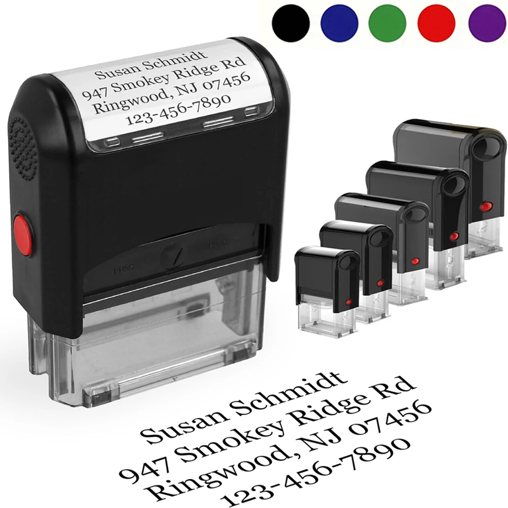Customize Rubber Stamp Personalized LOGO Self Inking Stamp with Own Design Multiple 5Size Options Available for Address Business