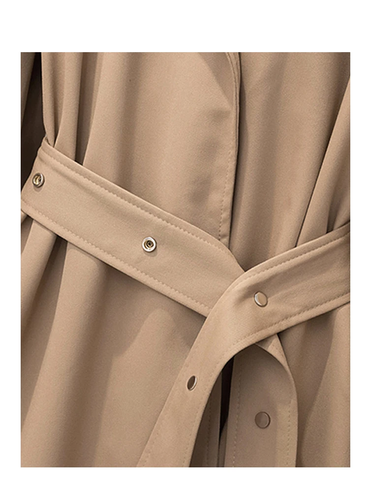 

Trench Coat Ladies Sun-Protective Full-Body Decorated Clashing Graceful Epaulet Extended Beautiful Folded All-Matching Girls