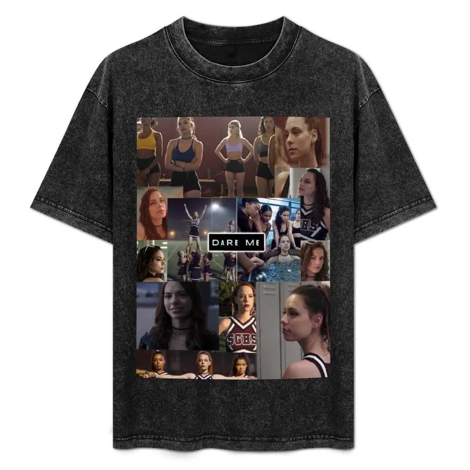

Dare Me Beth collage T-Shirt All Match Basic Short Sleeve Top