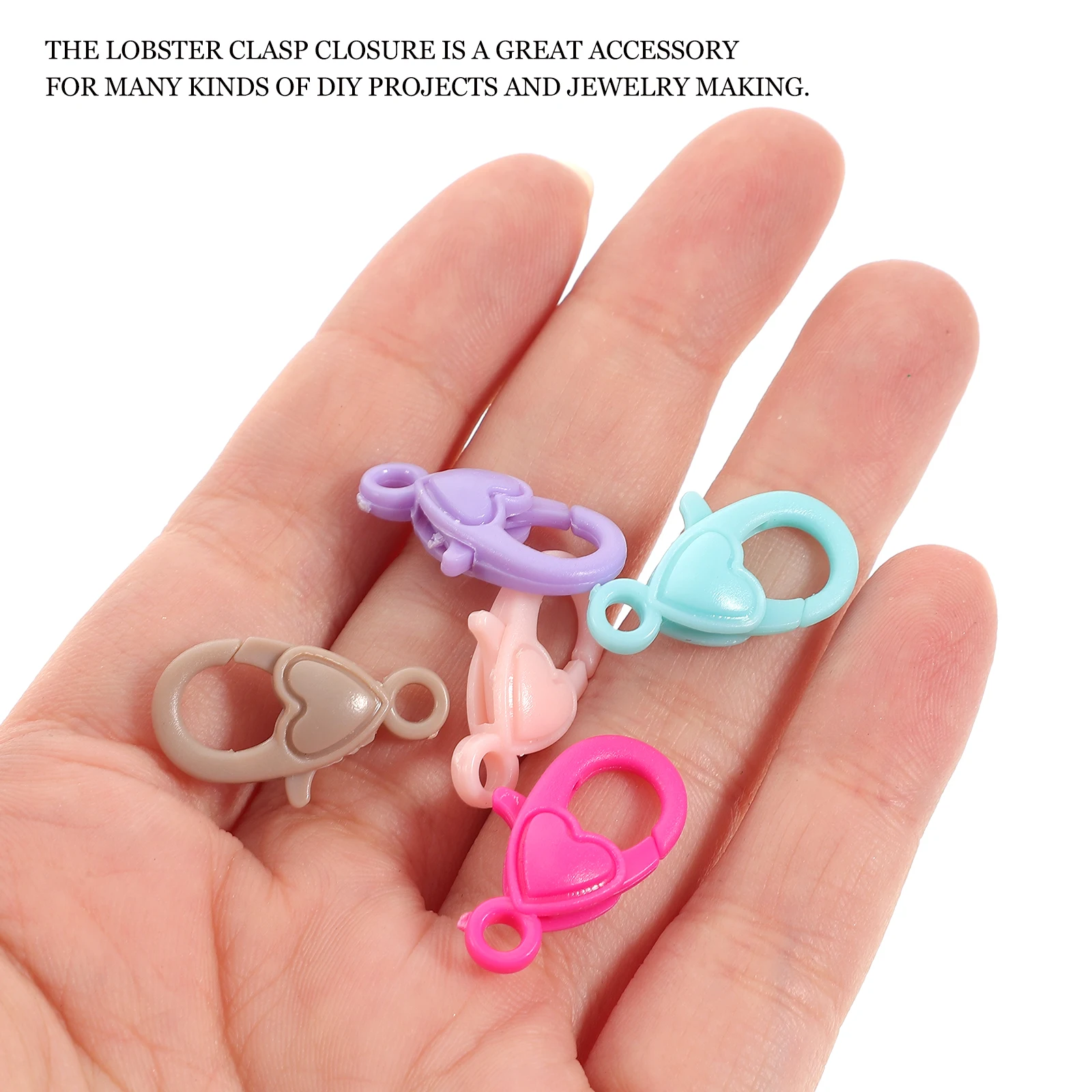 

50 Pcs Heart Shaped Love Lobster Clasps Buckles for Bracelets Necklace Jewelry Making Supplies Durable Anti Rust