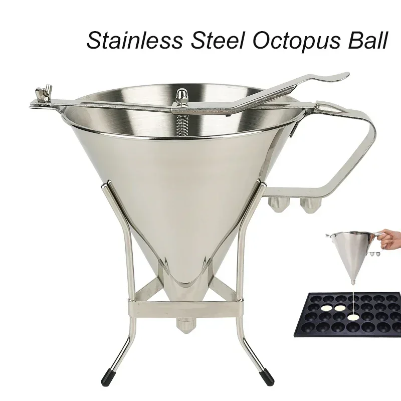 

Stainless Steel Funnel Octopus Balls Tools With Handle & Rack Pancake Batter Dispenser Waffle Batter Dispenser Pancake Maker