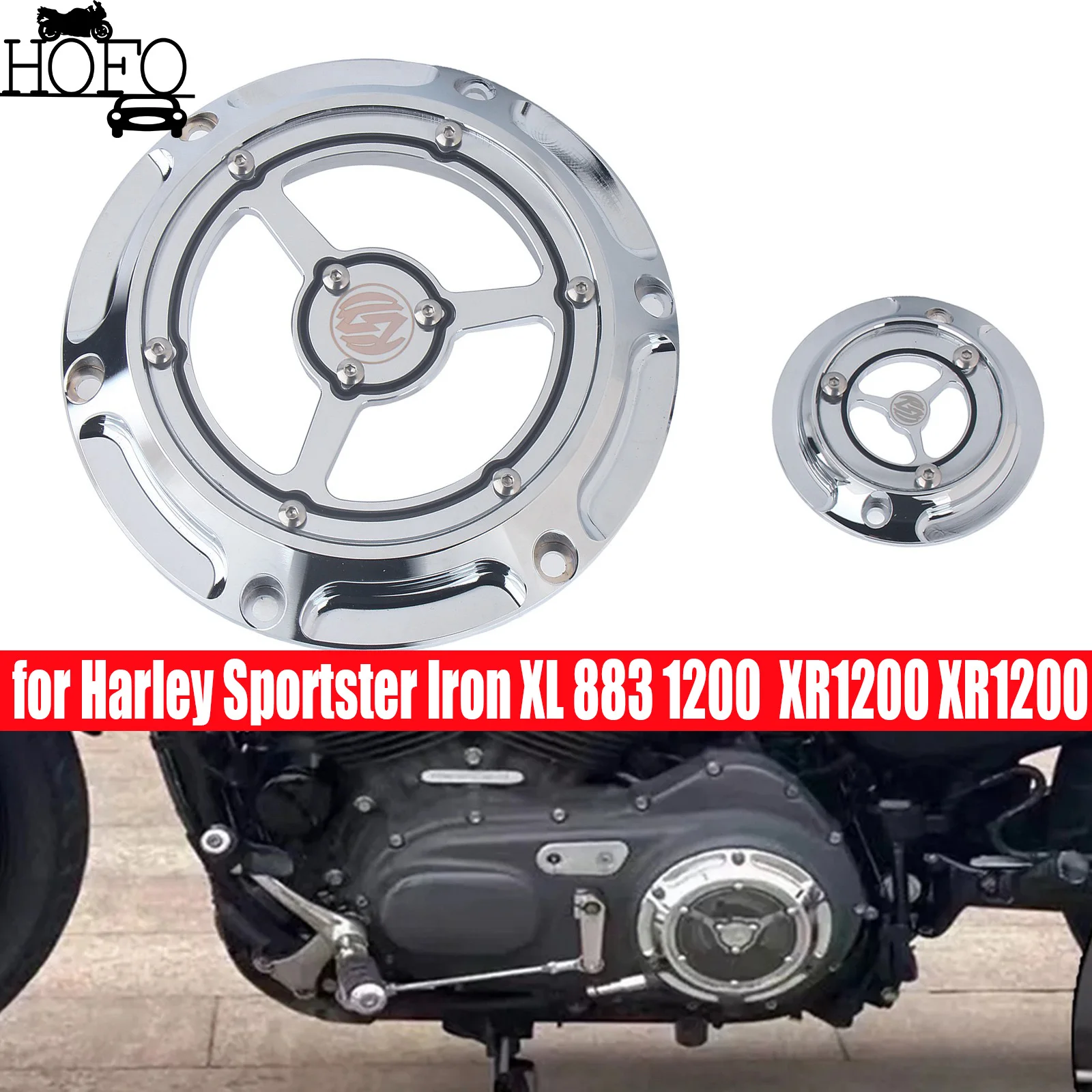 

Engine Derby Timer Timing Cover for Harley Sportster Iron XL 883 1200 XR1200 XR1200 6-Hole