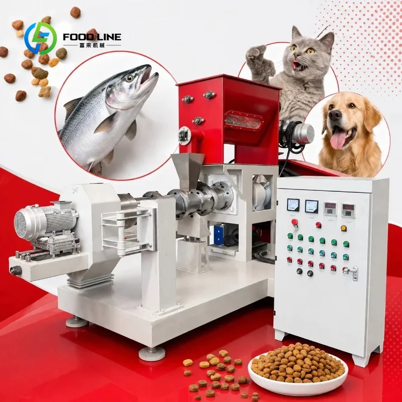 Customized Feed Pelletizer Equipment to Make Floating Fish/Pet Food Extruder 500~800kg/H Fish Feed Pellet Machine for Sale