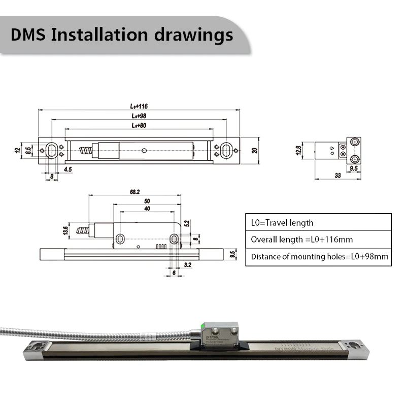 Kit Display Readout digitale Dro 1/2/3 Axis con Encoder sensore scala lineare magnetica da 50-1000mm per fresatrici tornio