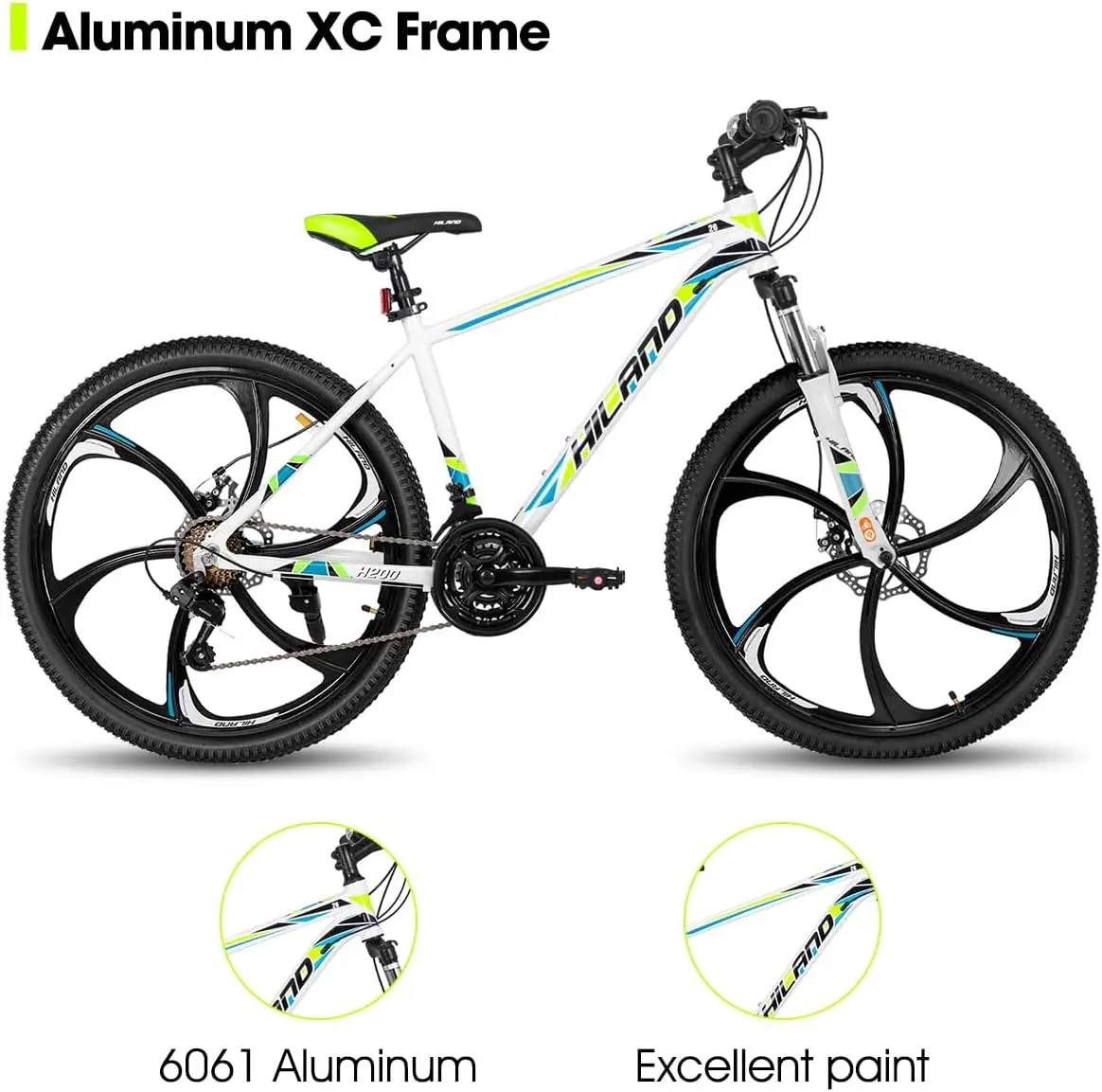 Mountain Bike, 3/6/Multi-Spokes, 21 Speeds Drivetrain, Aluminum Frame 26 Inch Wheels, Disc-Brake Bike for Men Women Men's