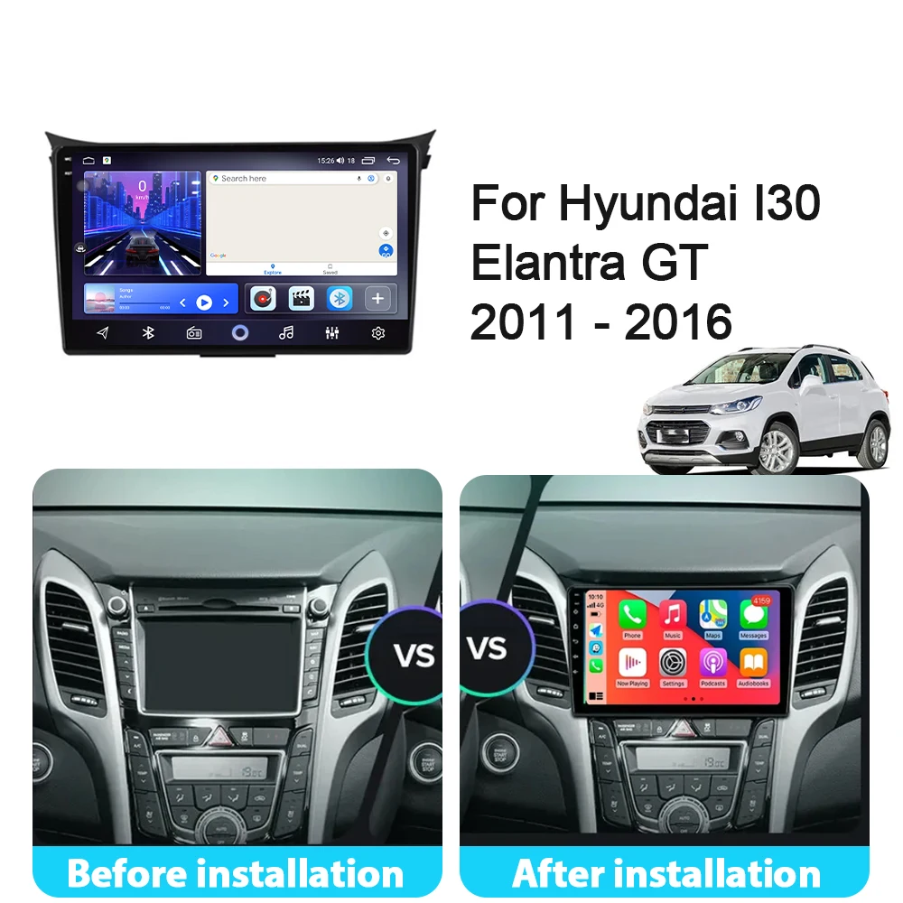 نظام ملاحة GPS لشركة Hyundai I30 Elantra GT 2011 - 2013 2014 2015 2016 سيارة أندرويد راديو تلقائي مشغل فيديو الوسائط المتعددة لا 2 din dvd