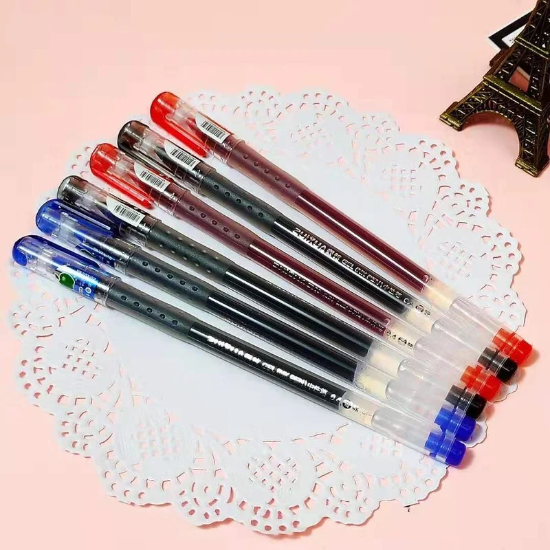 Gel Pen 0.4mm Black Blue Red Ink Pens Large Capacity Writing Smooth School Student Pens Office Stationery