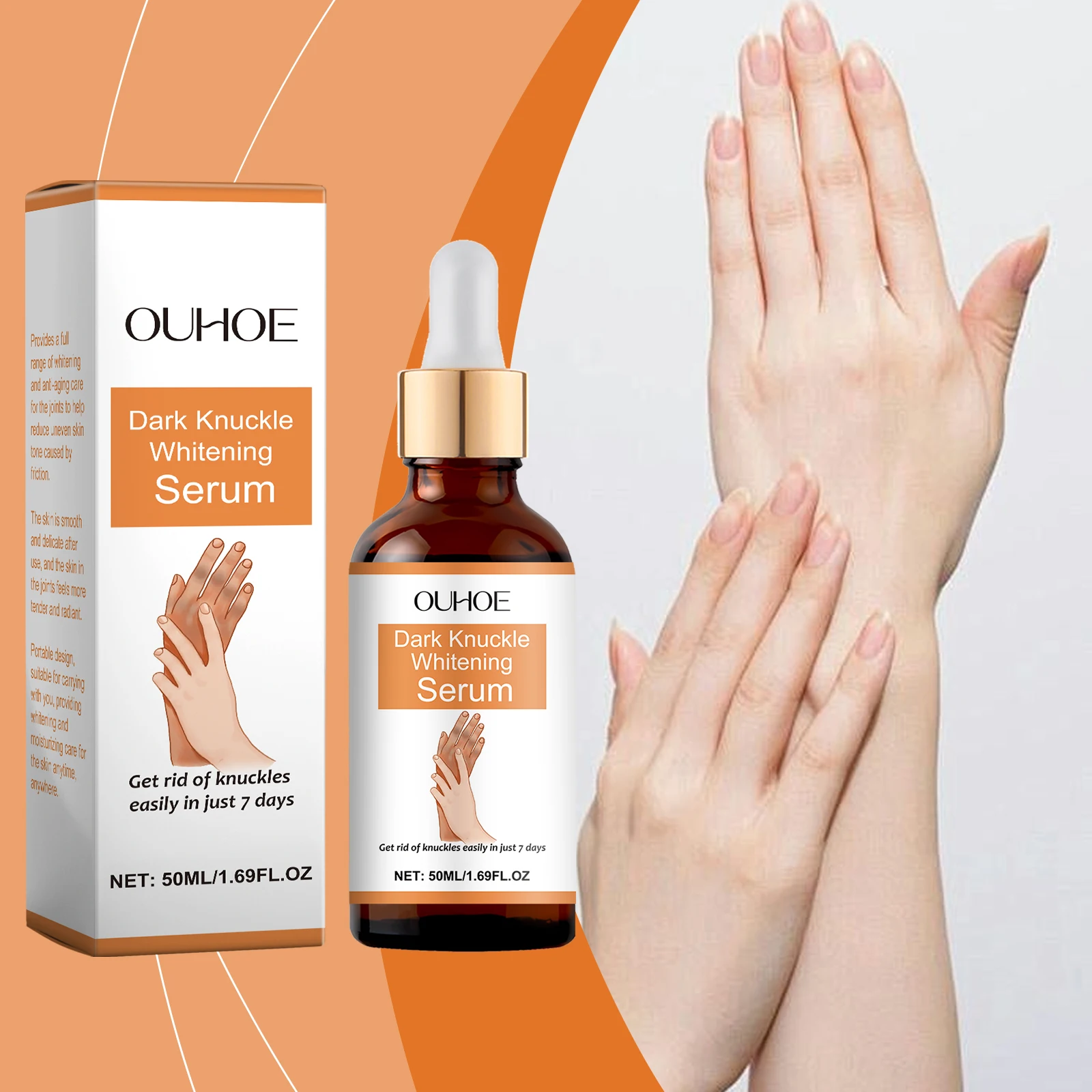 Knuckle Whitening Serum – 50 ml/1,69 fl.oz schnelle aufhellende Handaufhellungsbehandlung |   Ziele dunkler Ellenbogen, Knöchel und Gelenke