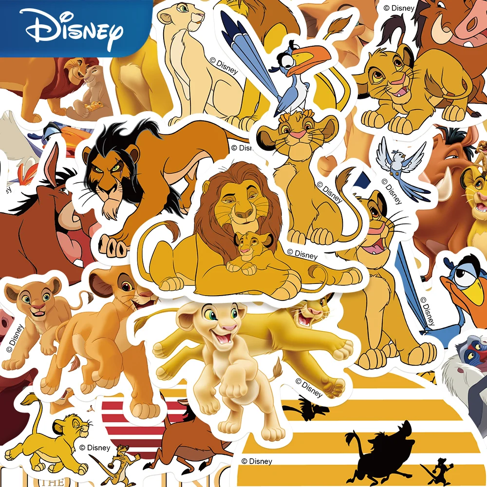 

50pcs Disney The Lion King Simba Scar Cartoon Stickers Laptop Luggage Decoration Waterproof Stickers Children Toys birthday gift