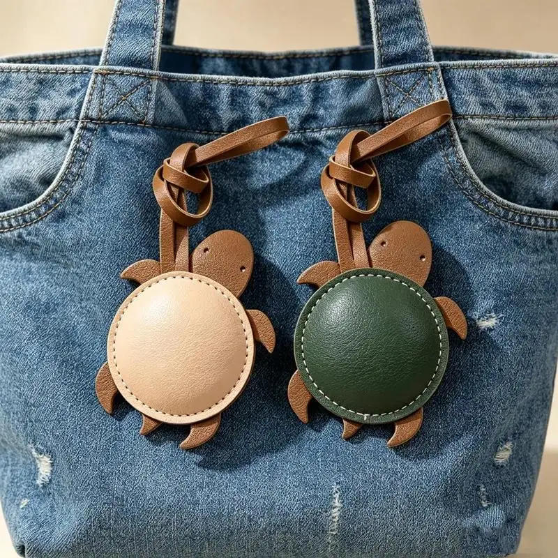Random 4pcs PU Leather Turtle Shaped Women's Keychain Pendant, Luggage Travel Pendant, Bag Pendant