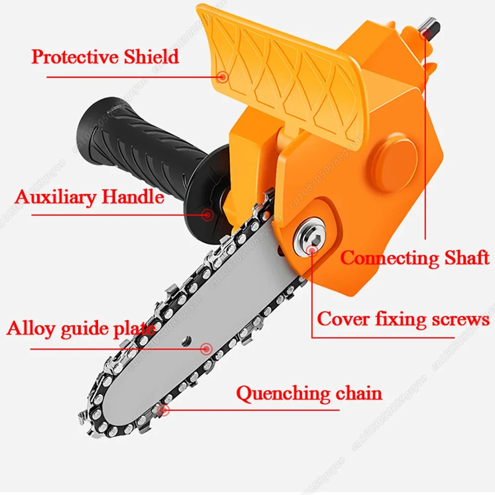 

Electric Drill Converter Into Electric Chain Saw Portable Pruning Saw With 4 Inch Chain Saw Power Tools Household Mini Chainsaw