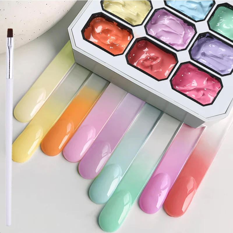 UR SUGAR 9 colores de gel para pintar y patinar, esmalte de uñas 4 en 1 para diseño francés, transferible, UV LED, removible, gel degradado 3