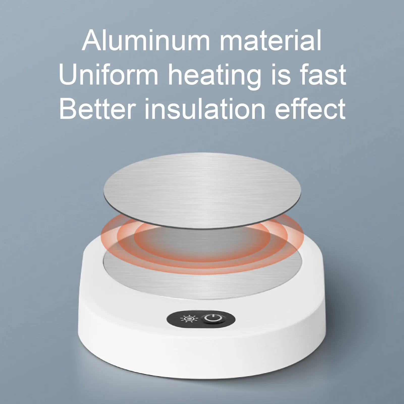 Coffee Cup Warmer Aluminum 50℃ Constant Temp 13W Easy Cleanup Electric Heated Mug Warmer for Office Home Portable Cup Warmer