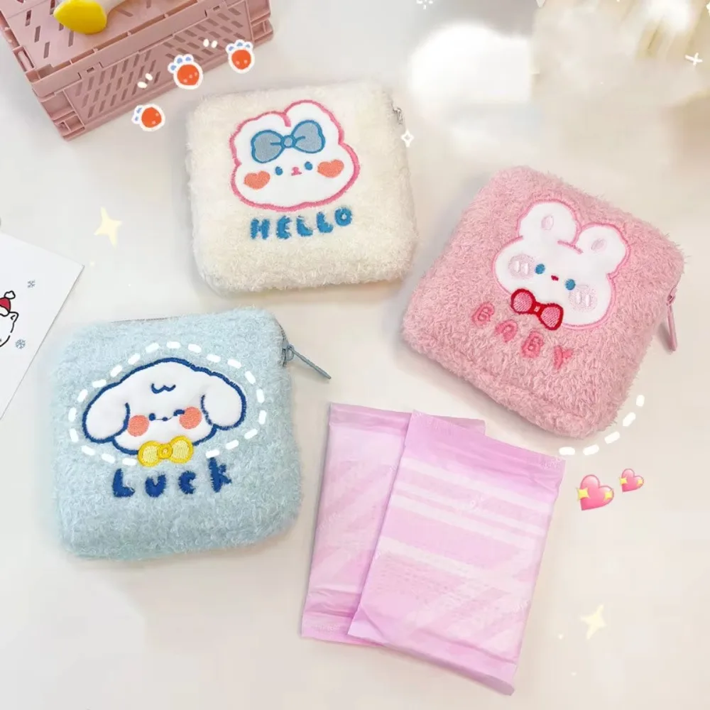 

Cartoon Sanitary Napkin Towels Bag Girl Travel Mini Makeup Bags Korean Style Small Money Card Lipstick Earphone Storage Bag