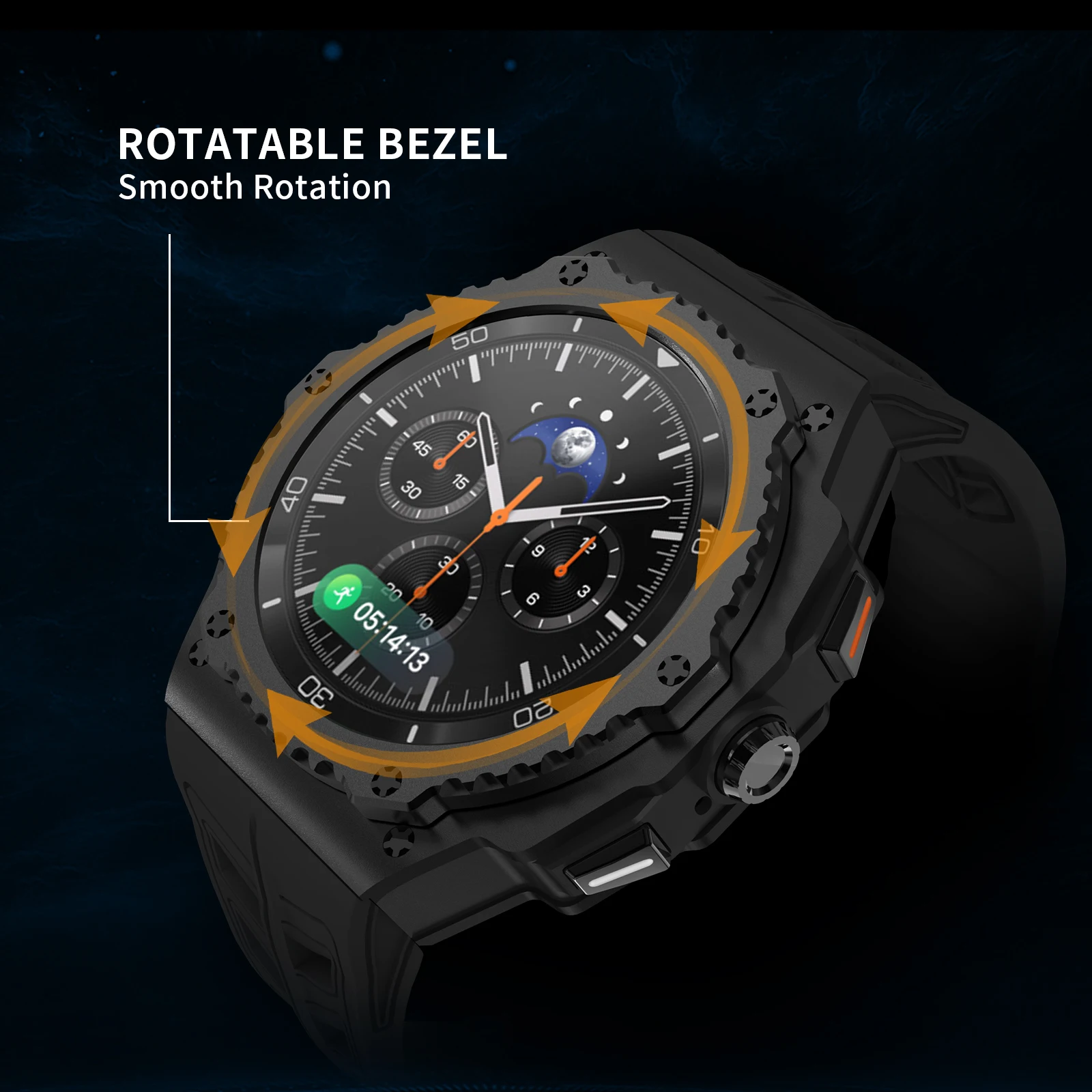 Luxury Modification Kit for Samsung Galaxy Watch 8 Classic 46mm Stainless Steel Case Silicone Strap for Watch 8 46mm DIY Accesso image 3