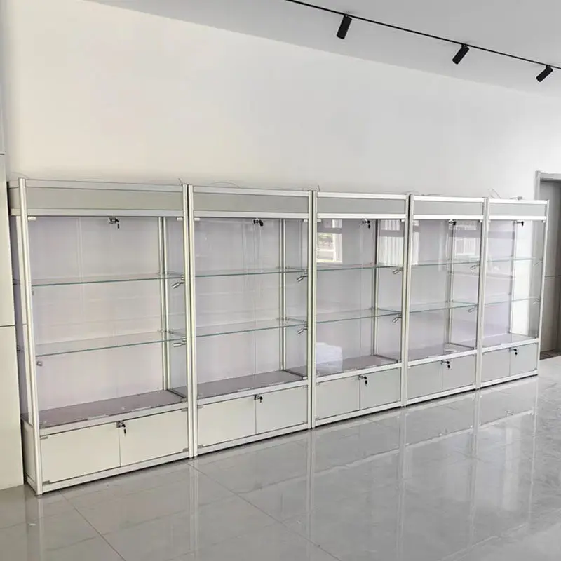 Customized glass display cabinet transparent gift sample display cabinet figure model product prize cosmetics shelf