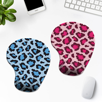 1pc Blue Pink Leopard Spots Wrist Mouse Pad Ergonomic Soft Anti-Slip Wrist Rest Support Mat Computer Mouse Pad For Office  PC