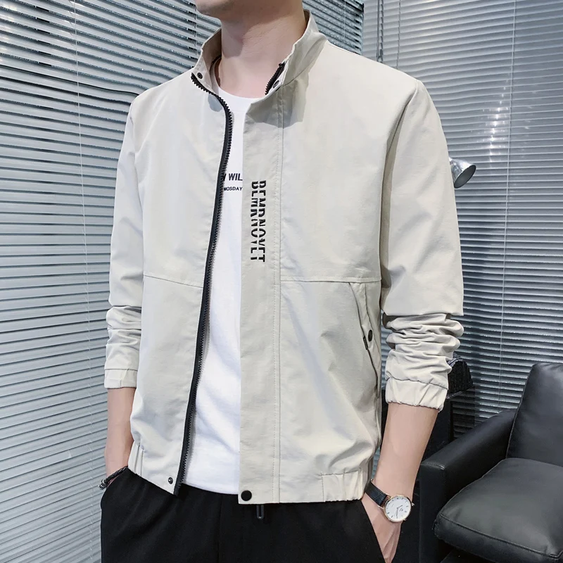 Lightweight Men's Jacket Outdoor Hiking Climbing Fishing Hunting Windproof Waterproof Coat Black Simple Printed Windbreaker