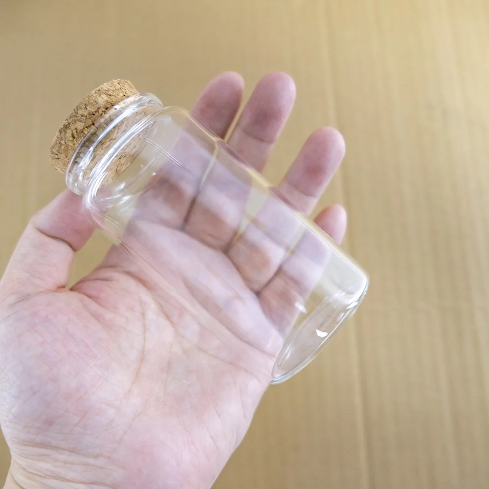 

6pcs/Lot 47*90mm 100ml Glass Bottles With Cork Spicy Storage Tiny Bottle 100CC Containers Glass Spice Vials Craft DIY Small Jars