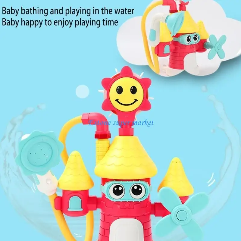 090B Brinquedo Castelo Criativo Banho Elétrico para Brincar Brinquedo Bebê Infantil Brinquedo Chuveiro 3 Meses