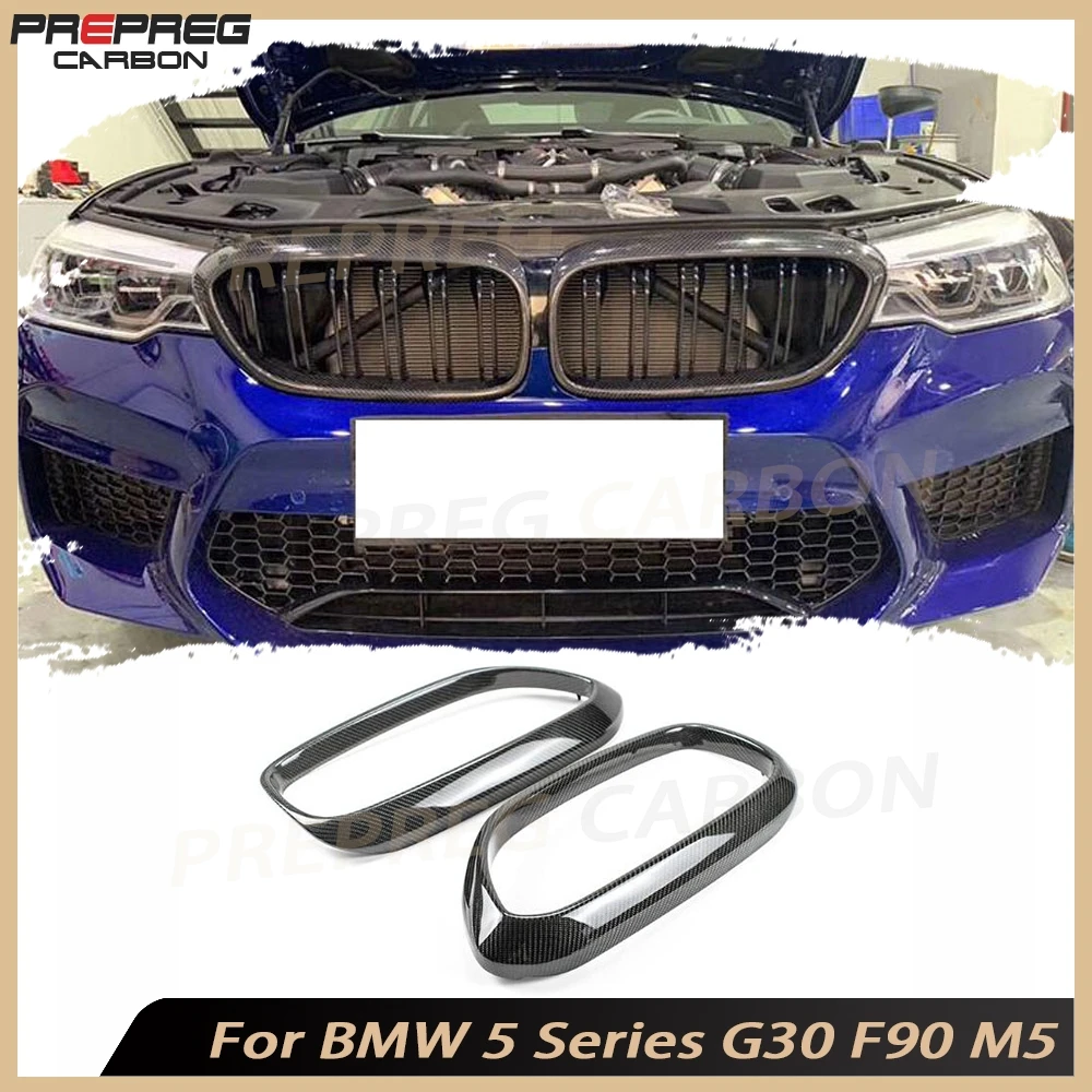 

Carbon Fiber Front Grille Frame Grill Mesh Cover Car Styling Body Kits For BMW 5 Series G30 F90 M5 2017-2019 FRP