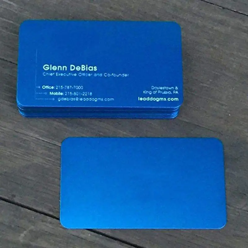 Q5WA Mark grabadas tarjetas visita en blanco grabadas Tarjeta aleación aluminio etiquetas metal delgadas para