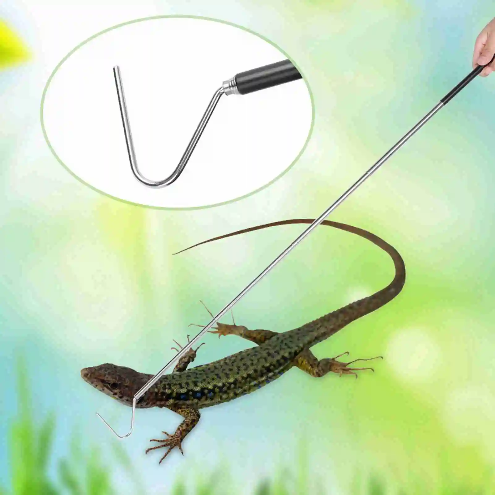 Stainless Steel Extensible Telescopic Snake Reptile Catcher Capture Hook Tool(100cm)