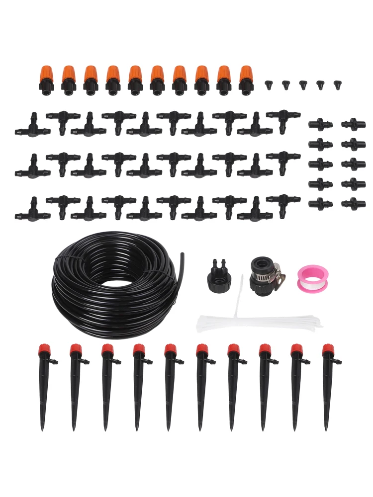 20 Nozzle Drip Irrigation System for Garden Vegetables Flowers with 25m Tubing for Consistent Water Distribution