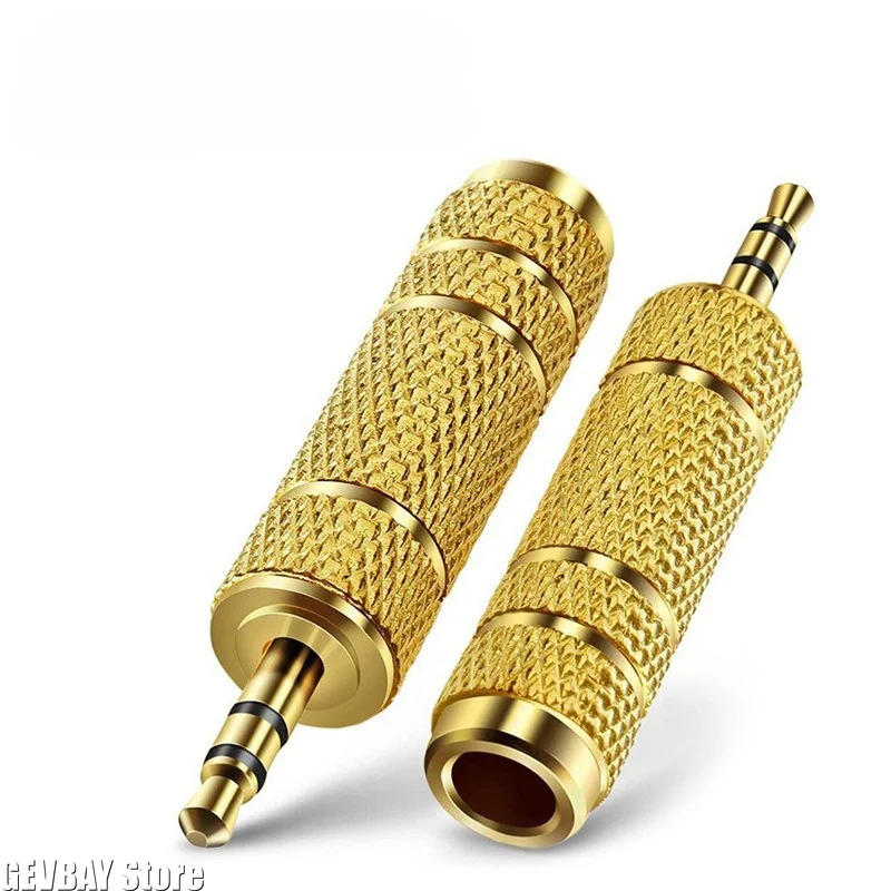 2pcs 6.5mm Male Plug To 3.5mm Female Connector Headphone Amplifier Audio Adapter Microphone AUX 6.5 3.5mm Converter