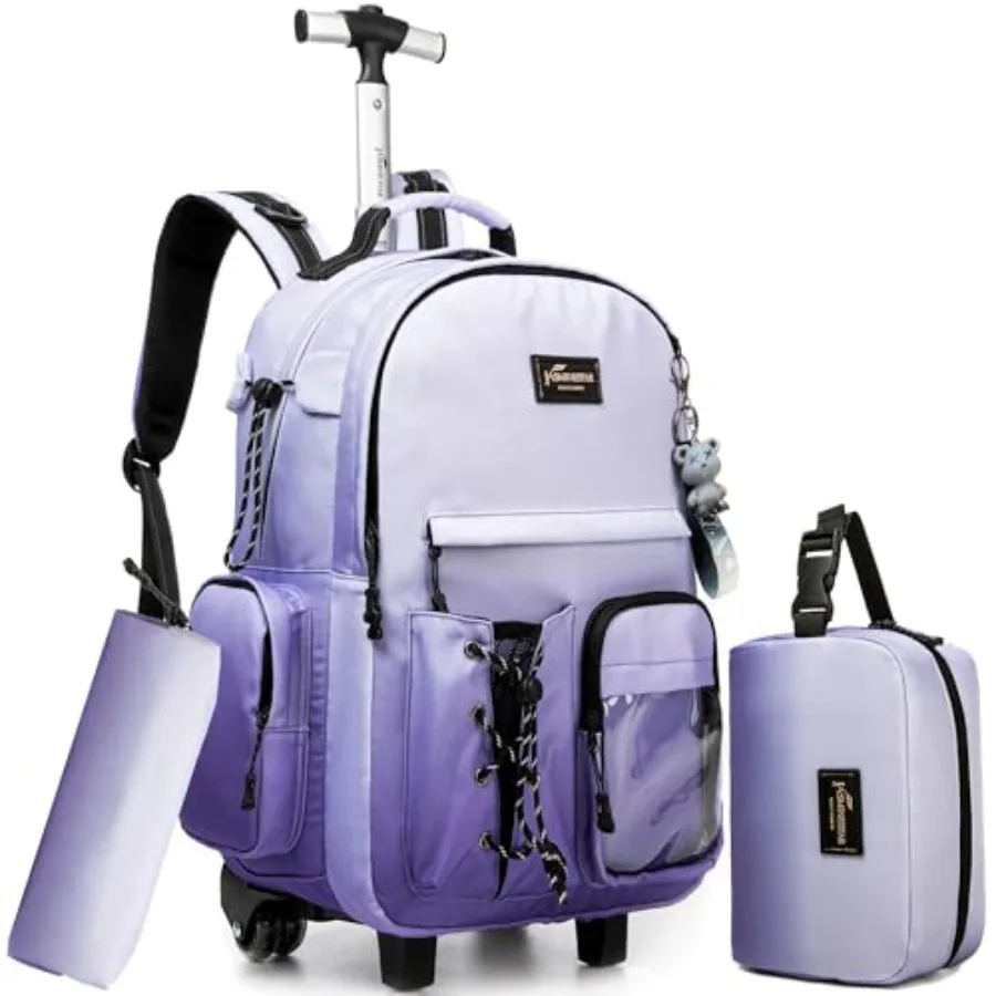 Mochila con Ruedas, Mochila con Ruedas Tipo Maleta, Equipaje de Mano, Mochilas con Ruedas para Adolescentes, Niños y Niñas