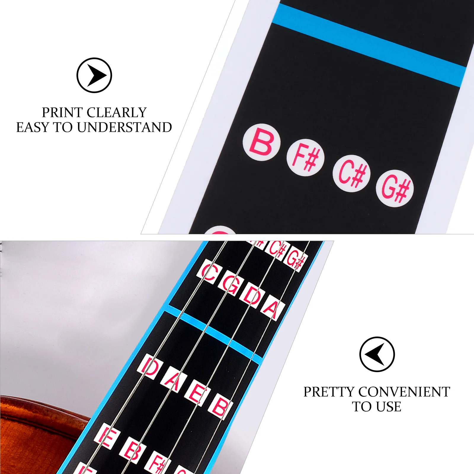 10 Sheets Violin Finger Stickers Lightweight Fretboard Decal for Intonation Mute Guide Pvc Marker