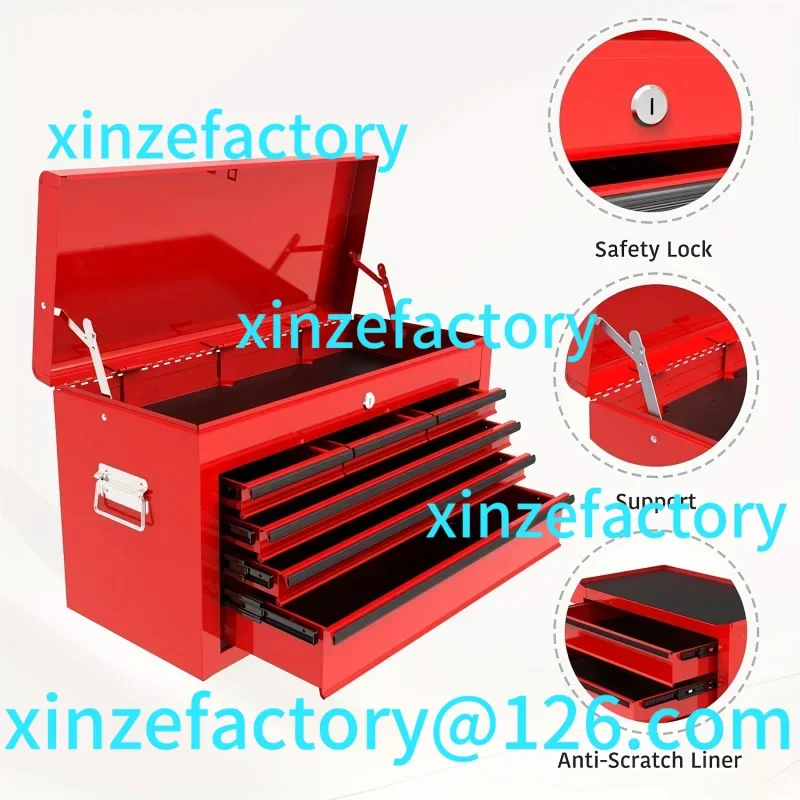 

Customizable Rolling Drawer Tool Cabinet，With detachable top toolbox