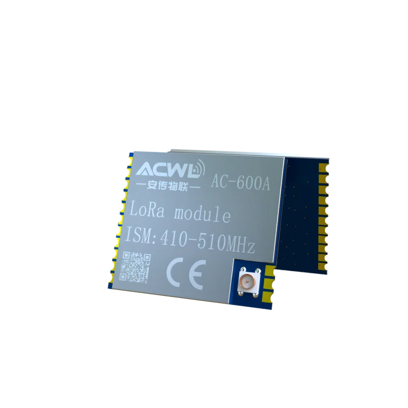 AC600A-100mW SX1268 LoRa Transceiver, 100mW, 4.5km, SPI Interface, 2.1-3.6V Supply, Perfect for Wireless Sensor Networks & AMI
