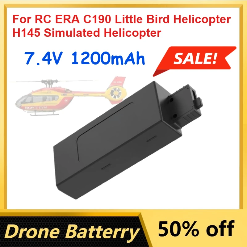 

7.4V 1200mAh Drone LiPo Battery for RC ERA C190 Little Bird Helicopter H145 Simulated Helicopter Rechargeable Batteries