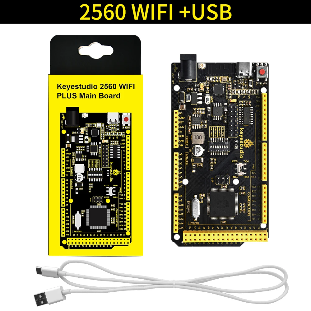 Keyestudio  2560MEGA  WiFi /Plus/ Pro / Development Board+USB Cable Compatible for Arduino MEGA2560  R3 Microcontroller Boards