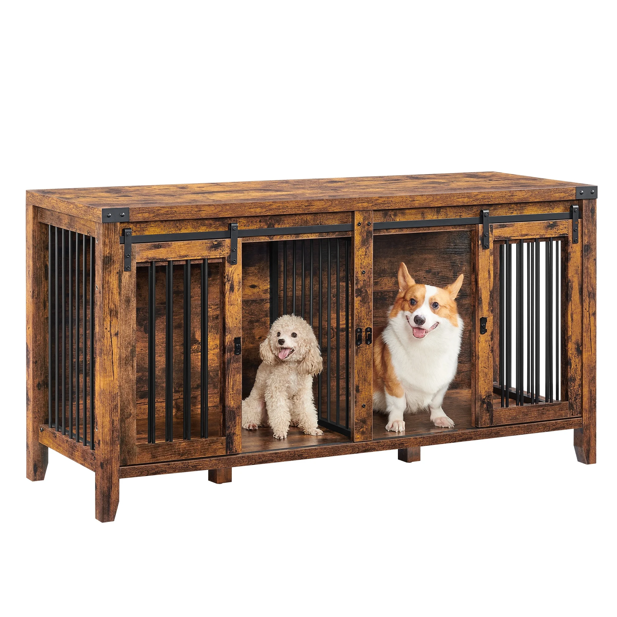 Feandrea Custom High Quality Dog Kennel Pet Cage Breathable Wooden Dog Crate Dog House