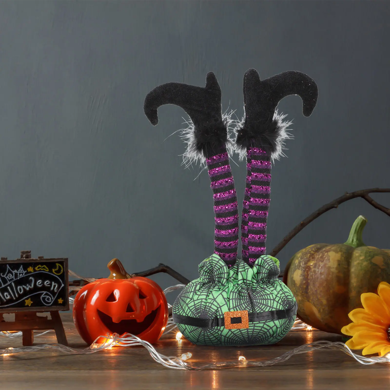 Upside Down Leg Decor Halloween Decoration Prop Made of PP Cotton Synthetic Cloth Bendable Wire for Indoor Outdoor Home Office