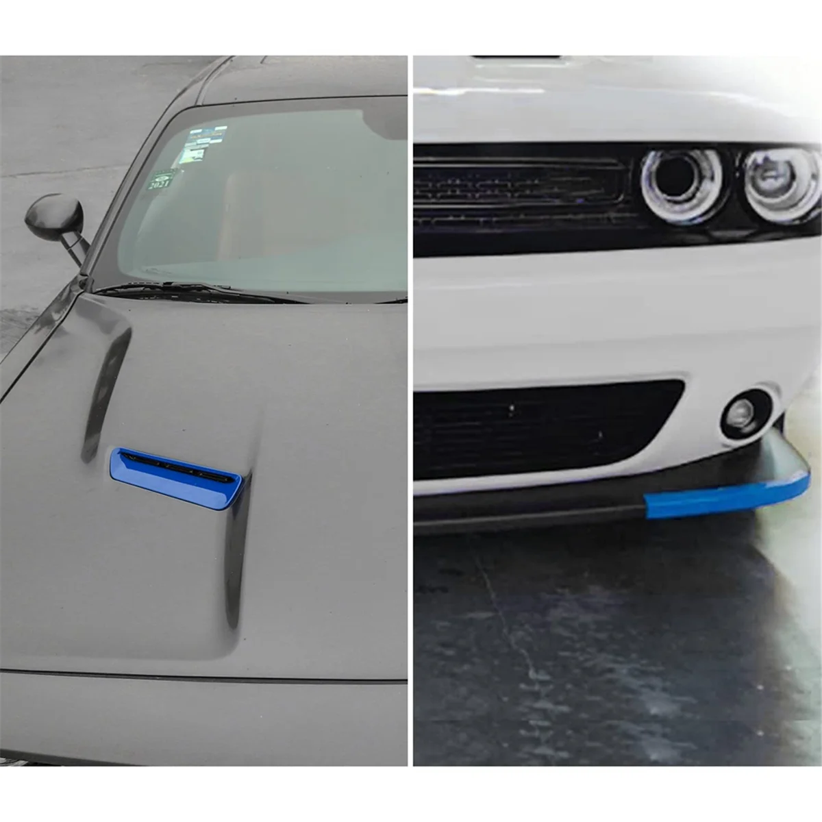 Hood Air Outlet Front Bumper Lip Splitter Protector Cover Trim for Dodge Challenger 2015-2024 Accessories,A