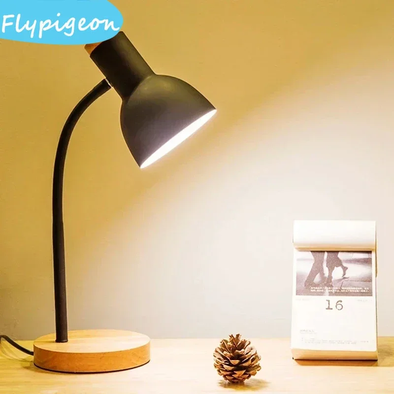 

Nordic Wooden Iron LED Desk Lamps Eye Protection Reading Light Table Light for Bedside Living Room Bedroom Decor Night Lights