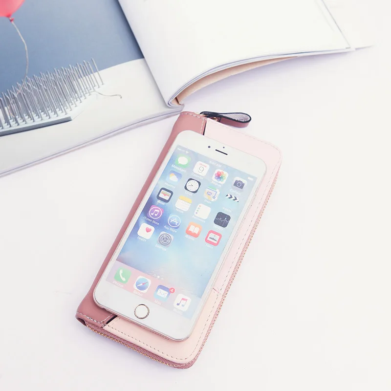 Fashion Contrast Stitching Long Wallet Women Handbags 2022 New Simple Women Large Capacity Zipper Wallet