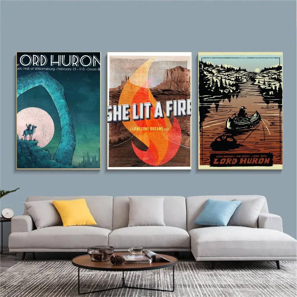 band L-Lord Huron-N Painting Calligraphy Nature Inspired Artwork for Living Room  Home Decoration