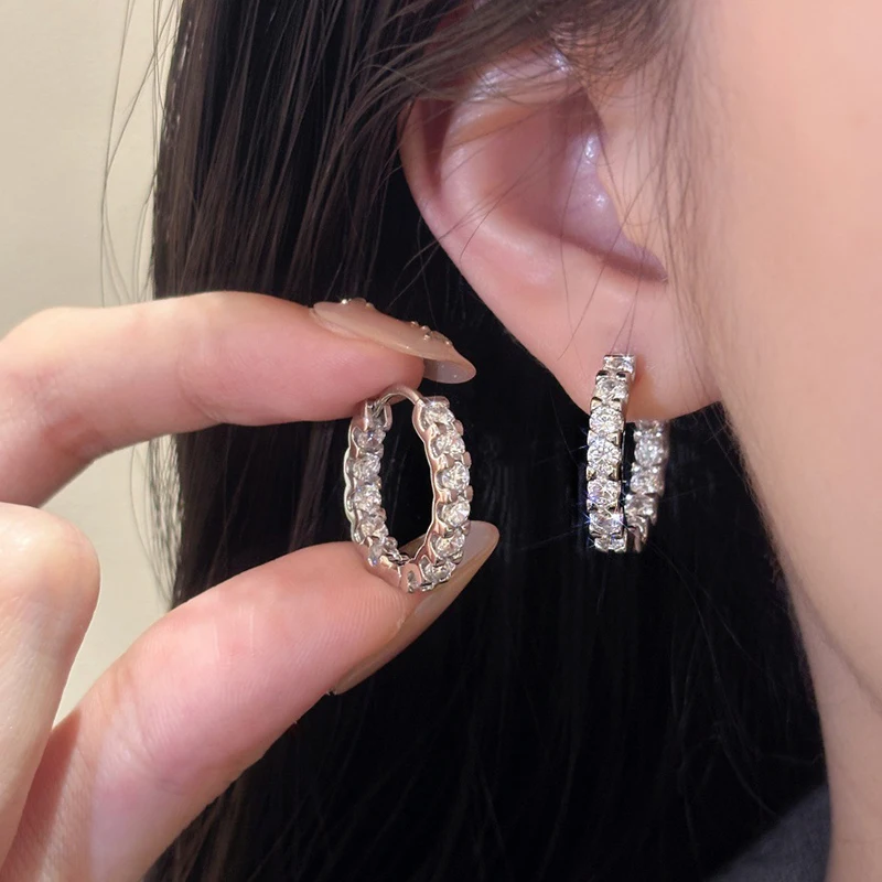 D-Farbe 2,5mm Moissanit-Ohrringe mit GRA-Zertifikat 925 Sterling Silber Creolen für Damen Hochzeit Party Schmuck – Detail 5