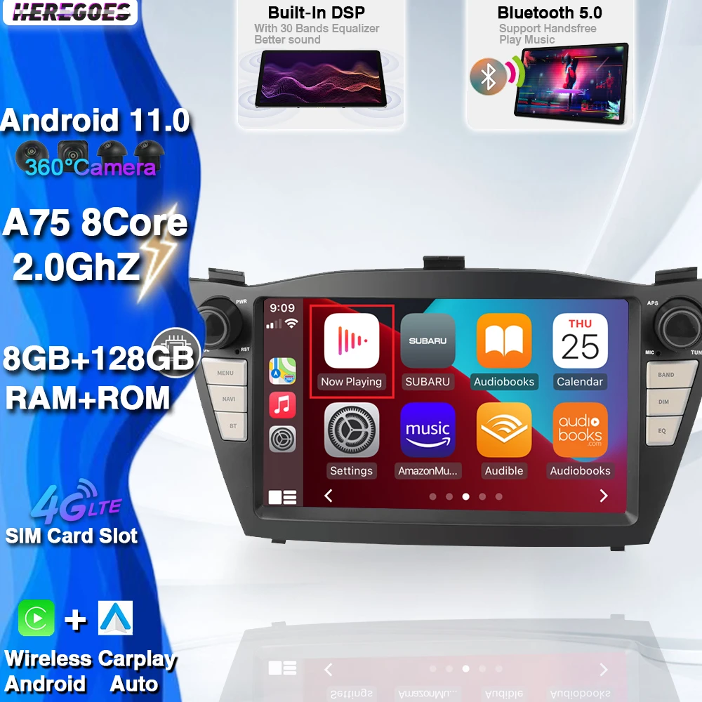 Carplay 2Din Android 11.0 Car Multimedia Video Player For Hyundai Tucson IX35 2010 - 2015 Autoradio GPS Radio 4G+Wifi RDS Audio