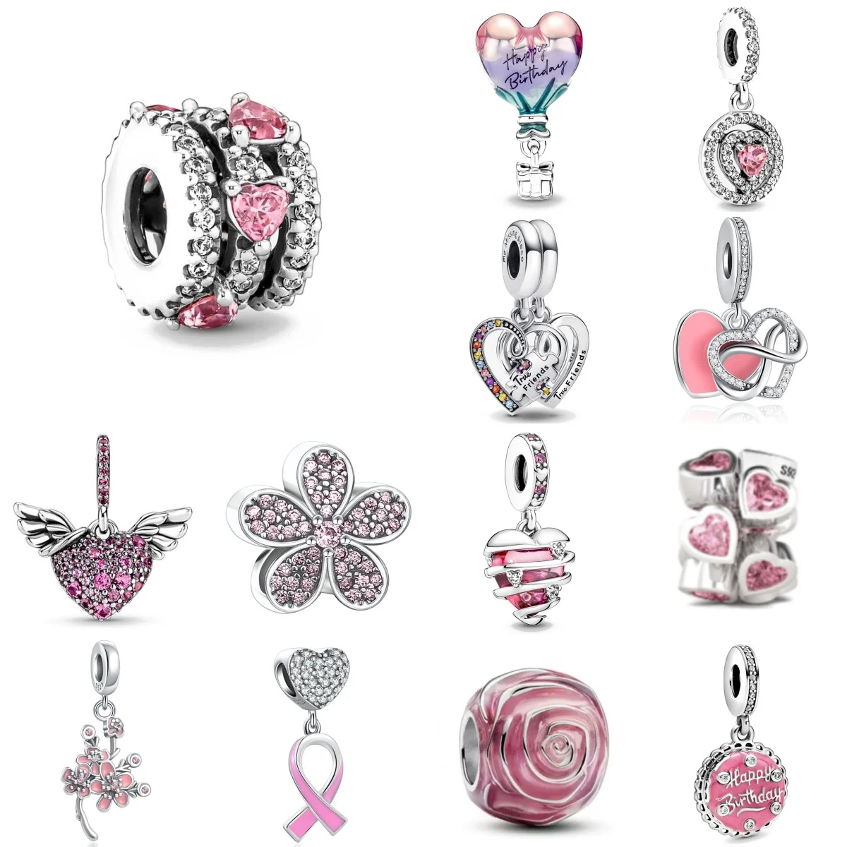 

Новый стерлингового серебра 925, розовая серия, двойная подвеска-разделитель, бусина, подходит для оригинального европейского браслета-подвески, ювелирные аксессуары